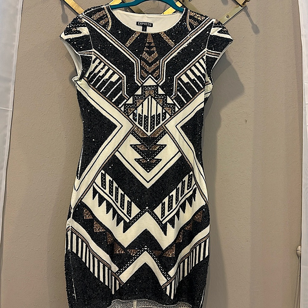 Beaded art deco style fitted dress.